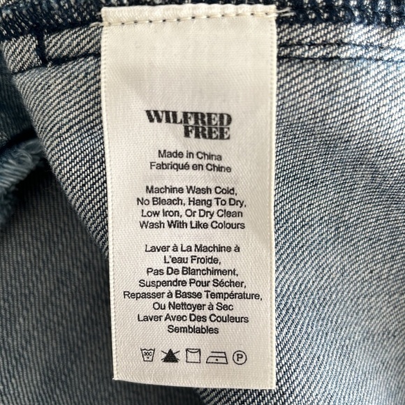 ARITZIA Wilfred Free Denim Dress Nori Frayed fringe hem. Jean dress oversized XS - Picture 9 of 16